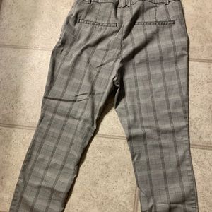 H&M womens black and white plaid pants size 14